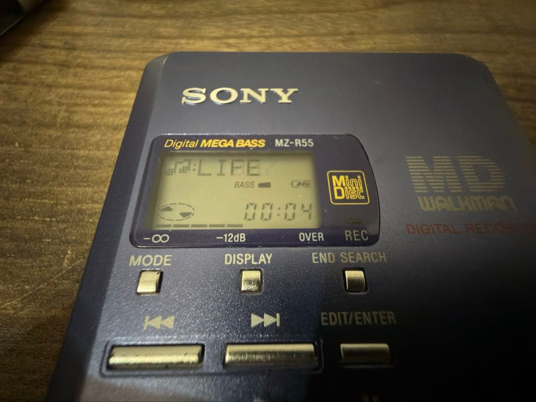 SONY ポータブルMDレコーダー MZ-R55 本体色サイレンス・ブルー