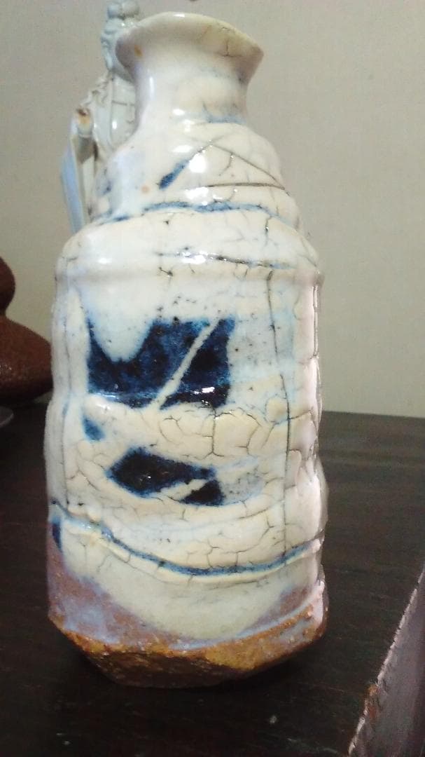 萩焼　永地博正　徳利　共箱・共布・未使用