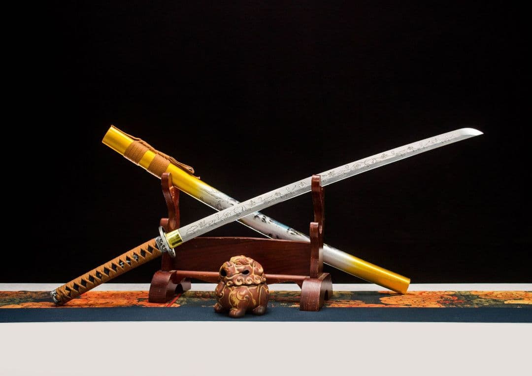 1057-武具 刀装具 日本刀　模造刀 居合刀 武士道 武蔵 鑑賞用 手鍛造打