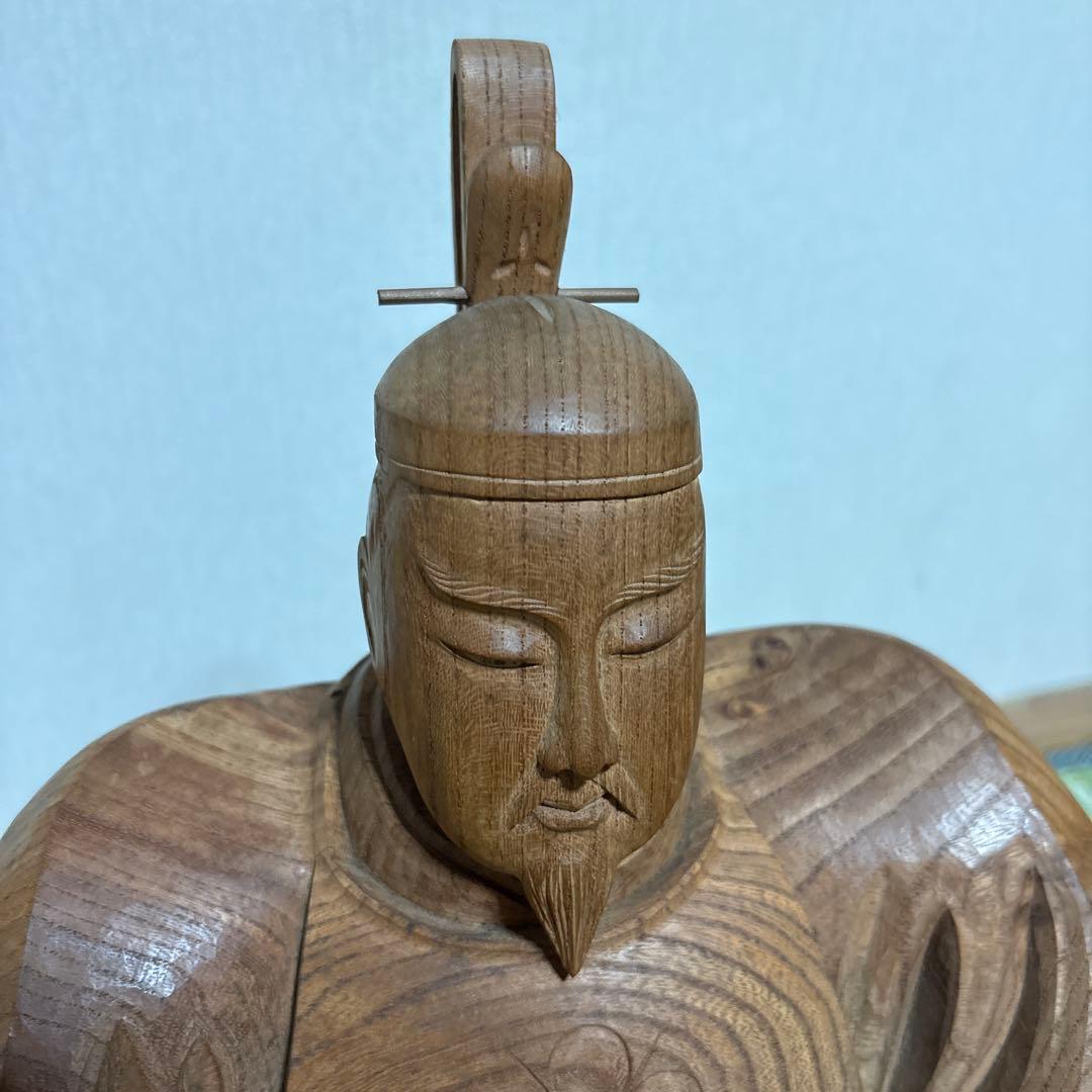 菅公　菅原道真　木彫り　彫刻　工芸品　芸術　置物　オブジェ　骨董品　天神様　仏閣