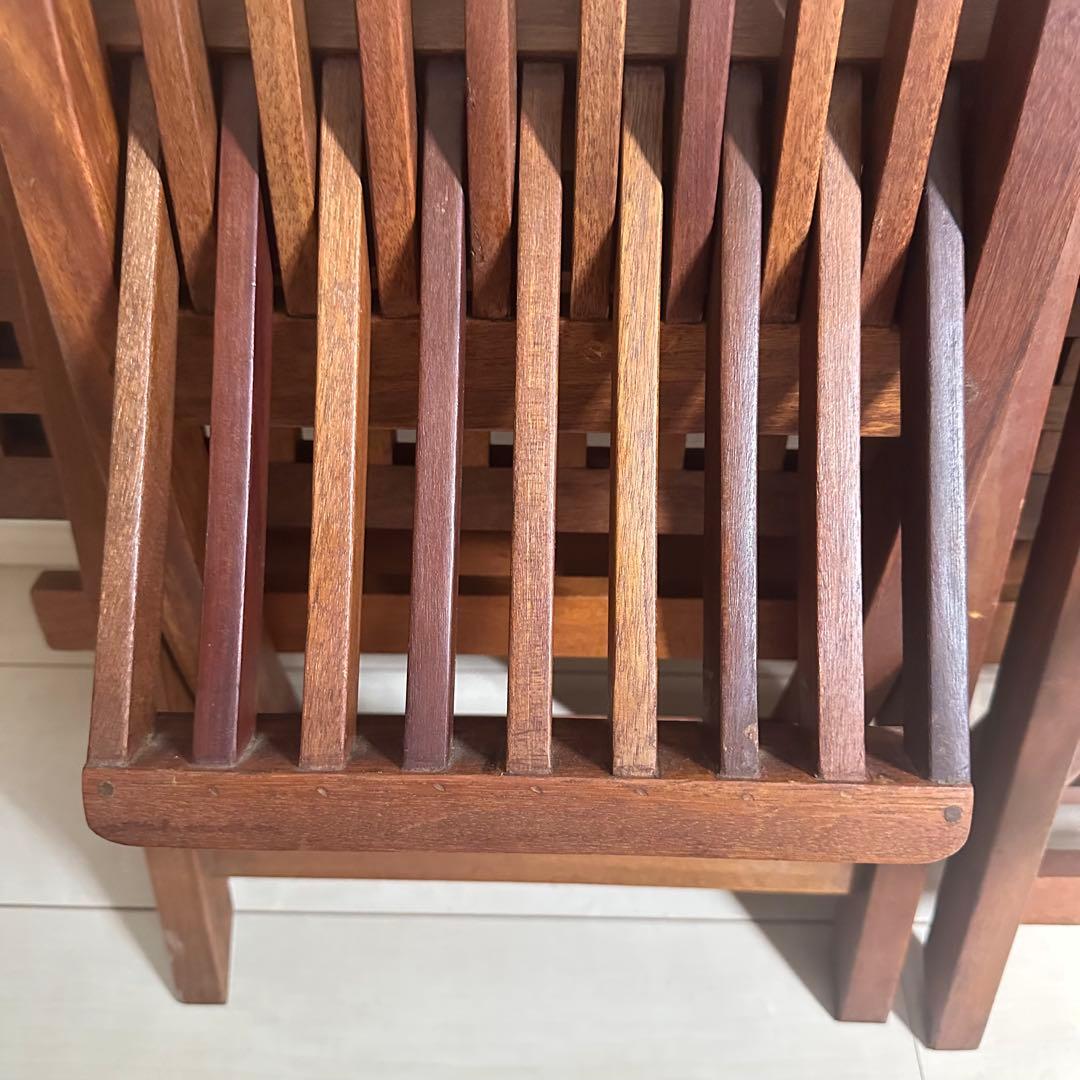 Used☆ビンテージテーブルセット☆ウッドオシャレテーブル3点セット