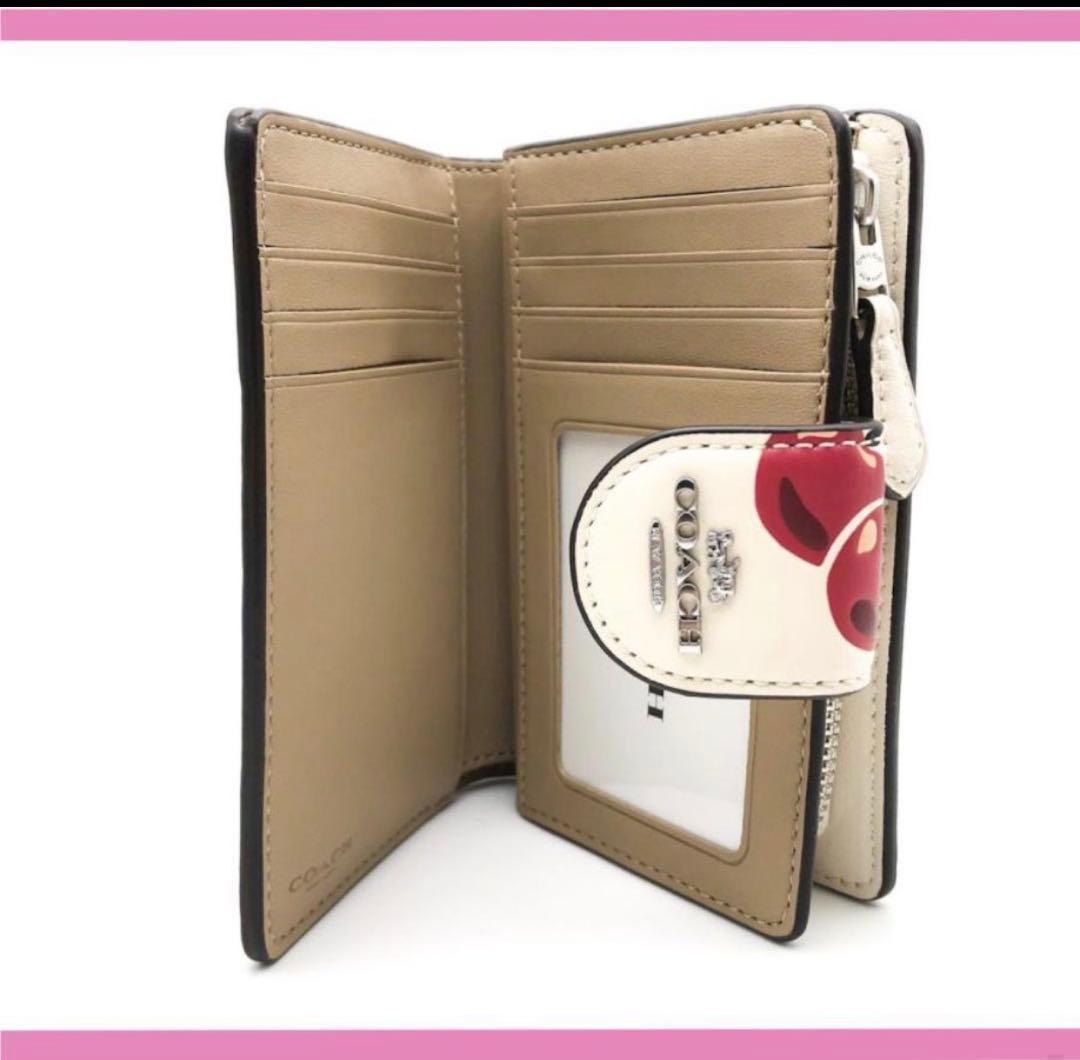 個数限定赤札　coachコーチストロベリープリントミディアム二つ折り財布