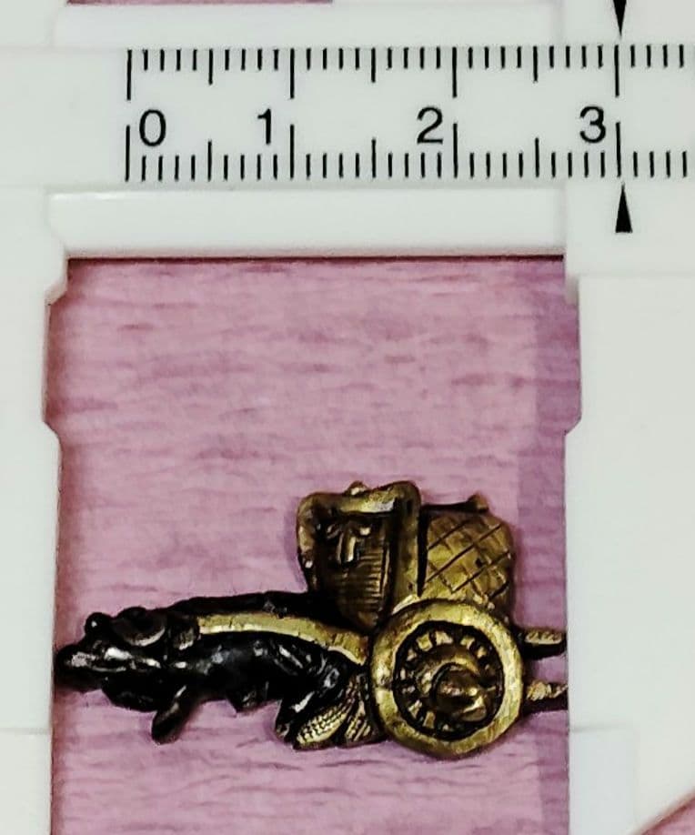 刀装具 目貫 金色絵 牛車図 時代物