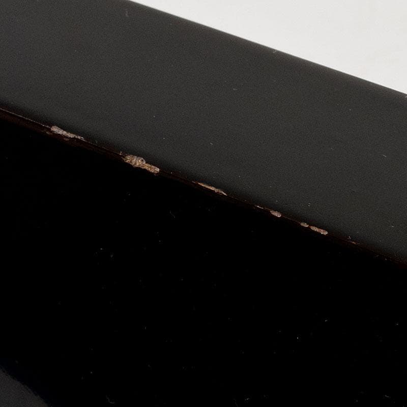 塗師　広峰作　絵師　青紘作　輪島塗　唐松蒔絵　炉縁　共布共箱　C　7908C