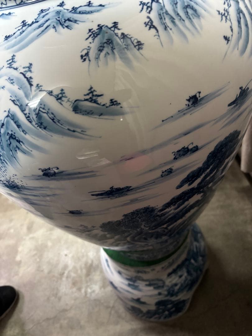 【有田焼　金龍窯　‼️】山水飾壷　沈香壺　　大壷骨董品 飾壺 置物 古美術品