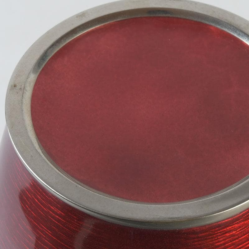 七宝焼　赤透釉　四君子文　花瓶　V　9699A