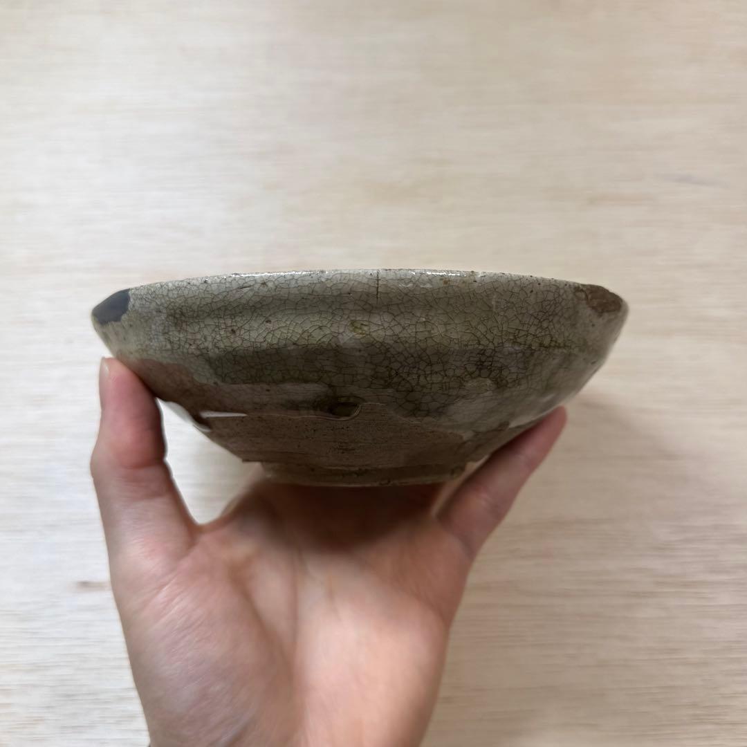 古瀬戸 灰釉 平茶碗 室町時代 茶碗 山茶碗 古美術 骨董 古美濃 古常滑 志野