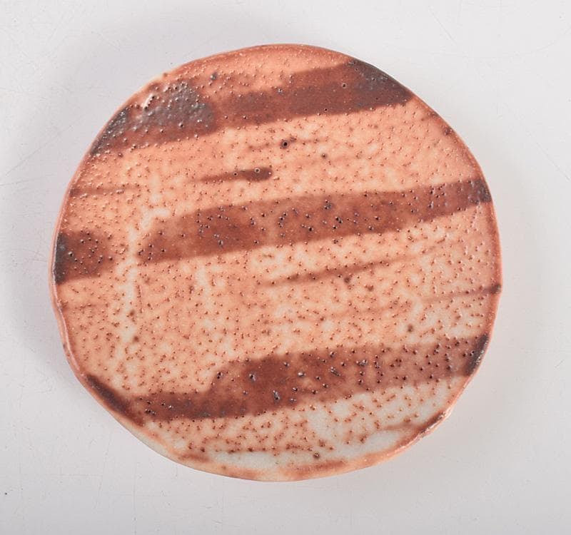 和食器　志野焼　加藤重高作　重高陶房　翠窯　志野銘々皿　共箱　M　R5010