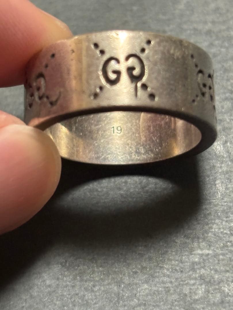 GUCCI スカル GGロゴ リング サイズ19