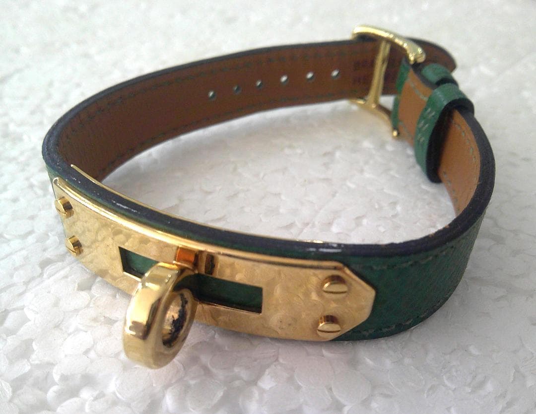 ★HERMES エルメス ケリーウォッチ 時計ベルトのみ レザー グリーン★