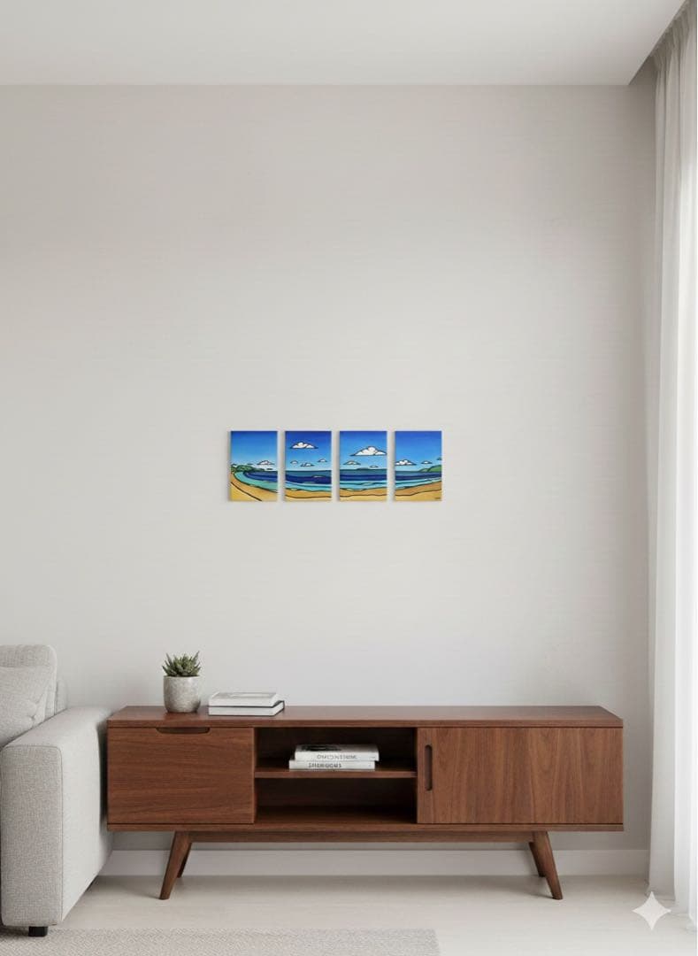 Yuigahama/KURO サムホールサイズ　✖️4 油絵　原画　風景画