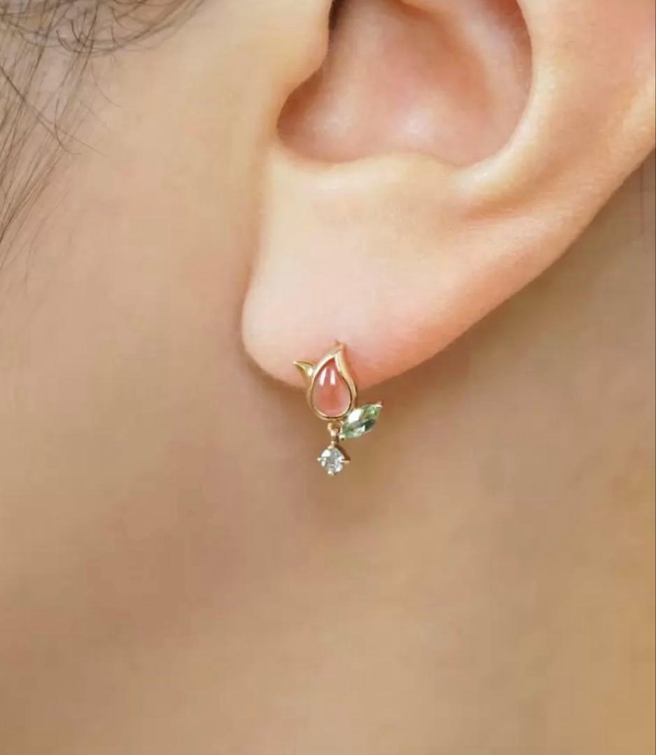 TAKE-UPテイクアップ　[ 誕生花ジュエリー]3月チューリップピアス