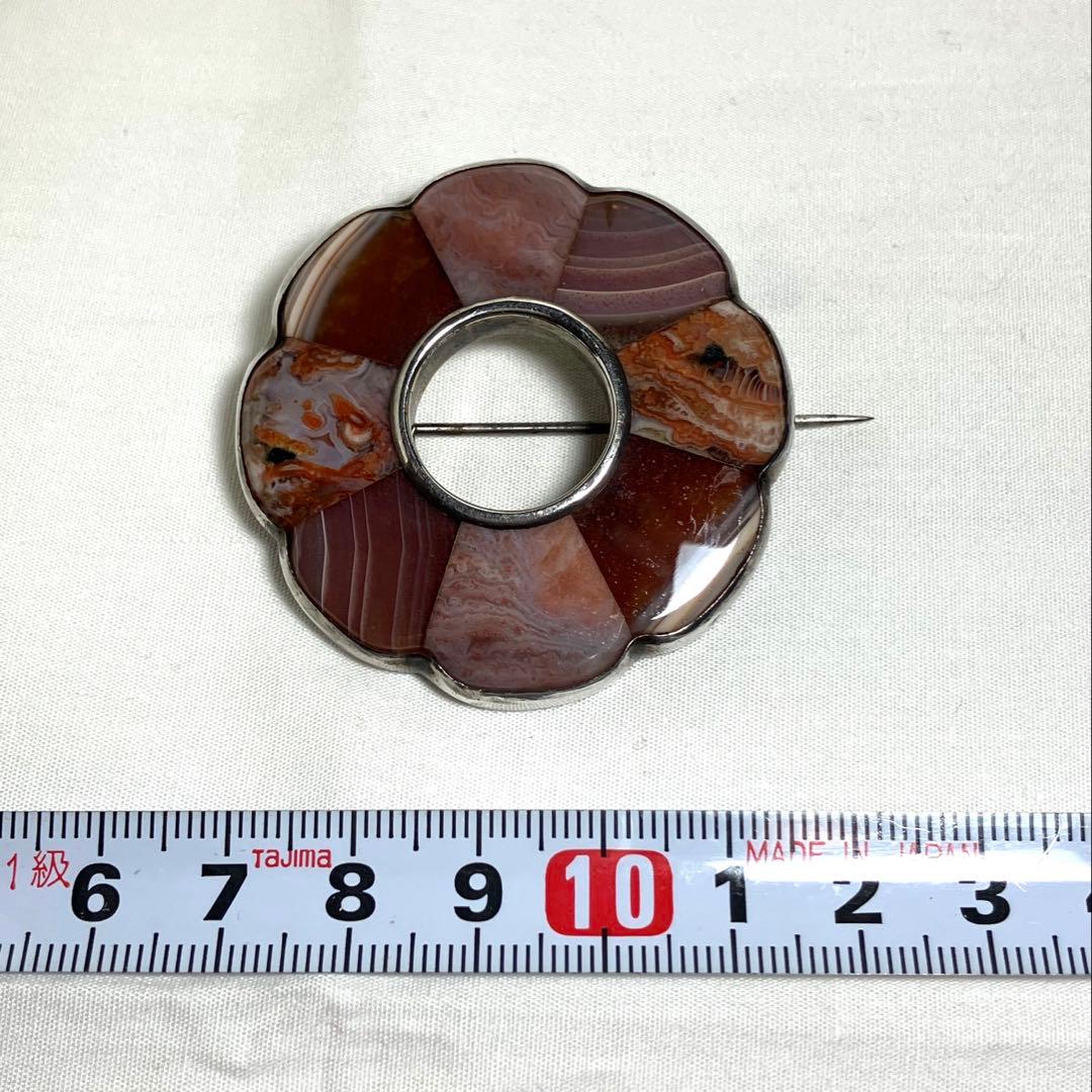 英国アンティーク アゲートブローチ スコティッシュ