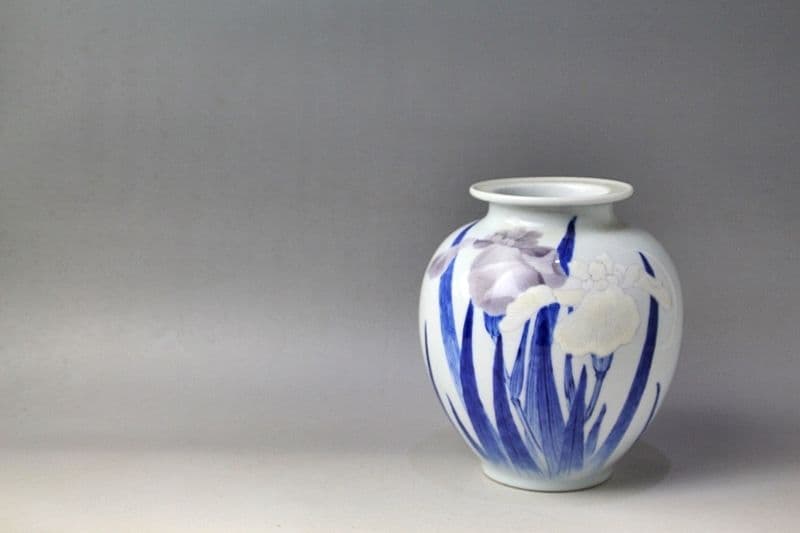 ★ppap♪★さま 皇室技芸員 宮川香山 造 釉下彩花瓶 眞葛香山 *真贋保証