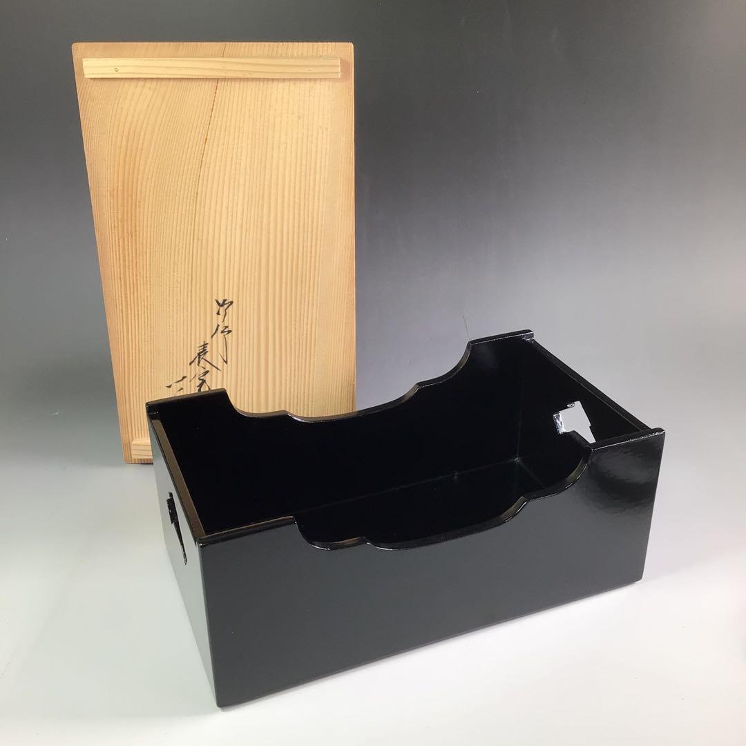 Ｒ２９７　莨盆　『塗師　川瀬表完作』『文箱煙草盆』　共箱　茶道具　喫煙具