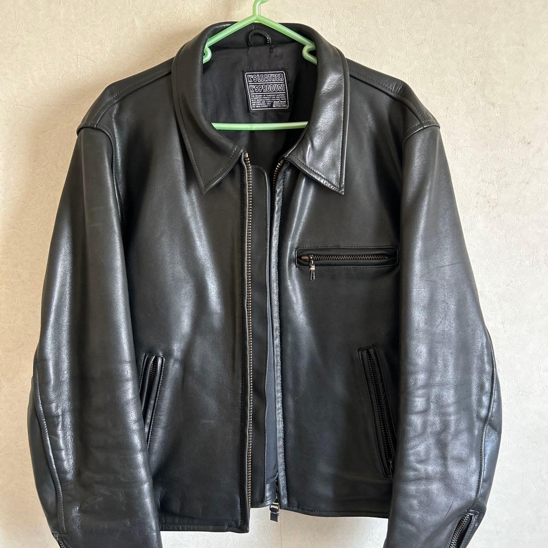 お値下げ！K'S LEATHER ブラックレザー シングルライダース