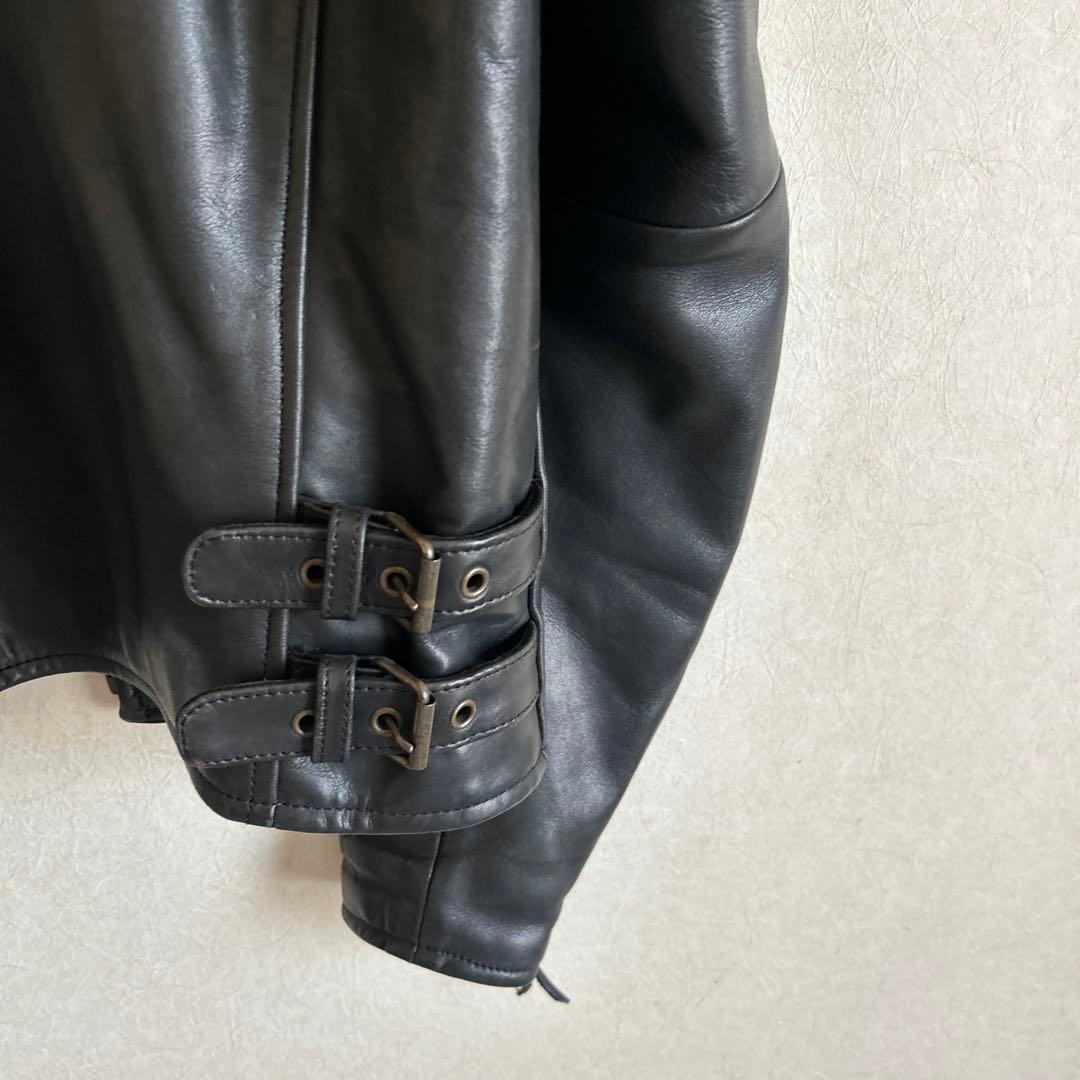お値下げ！K'S LEATHER ブラックレザー シングルライダース