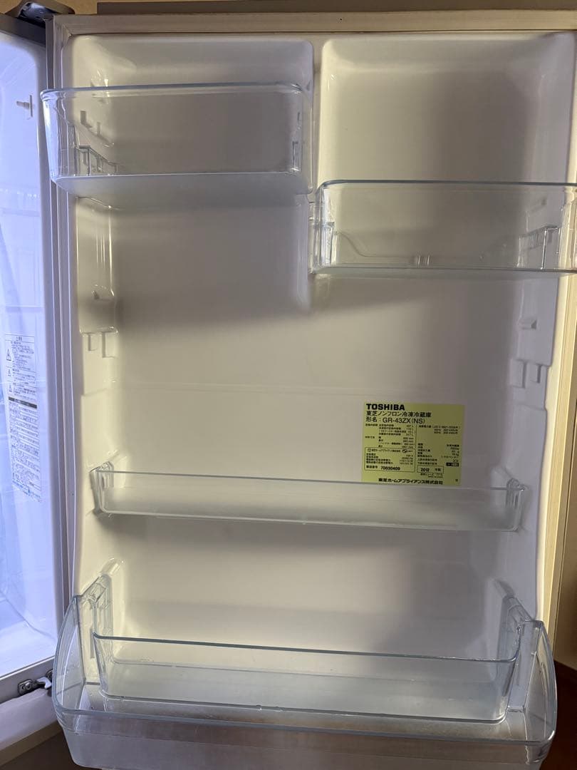 【設置無料】TOSHIBA 東芝 置けちゃうスリム GR-43ZX 冷蔵庫
