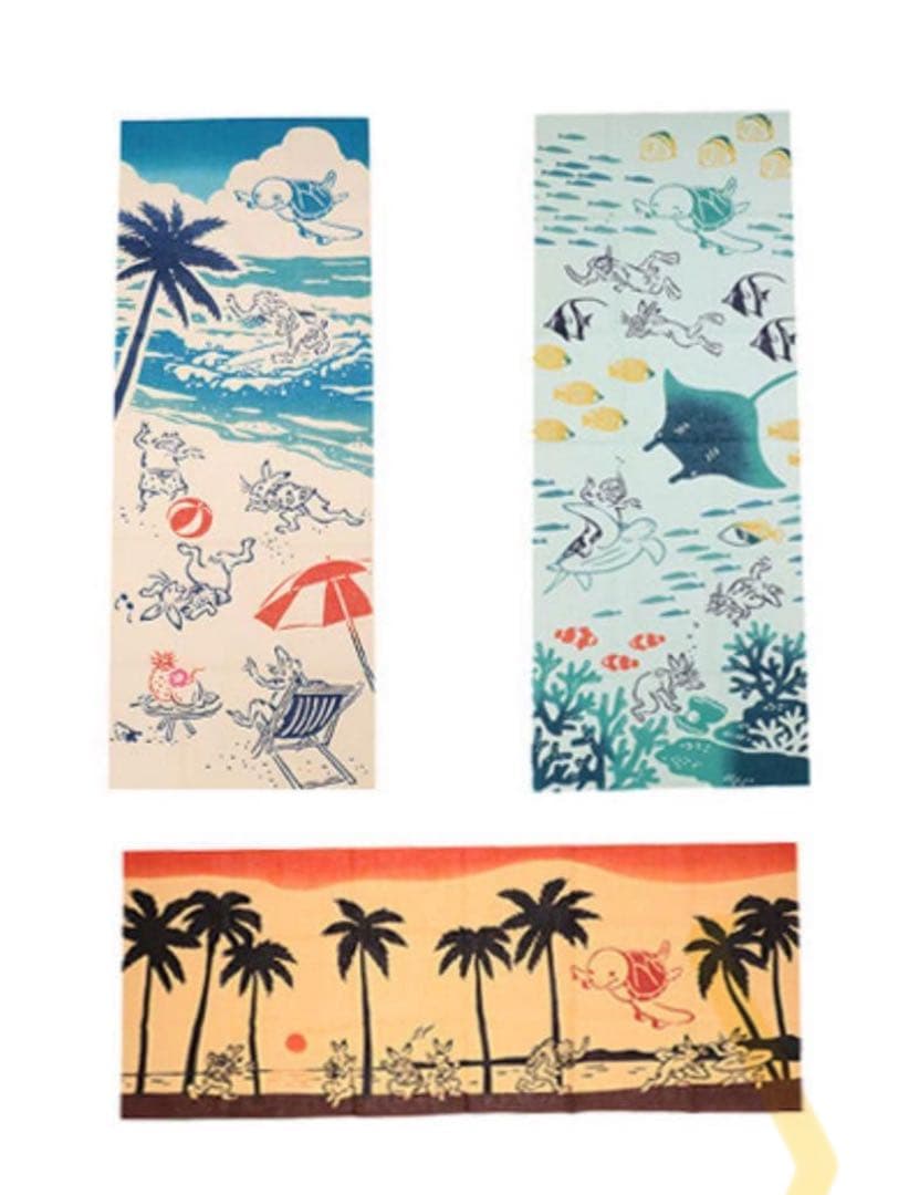 ANA HAWAII ホヌ かまわぬ 鳥獣戯画 手ぬぐいセット