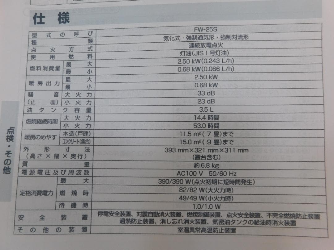 Dainchi FW-25S 石油ファンヒーター　2018年製　正常動作品