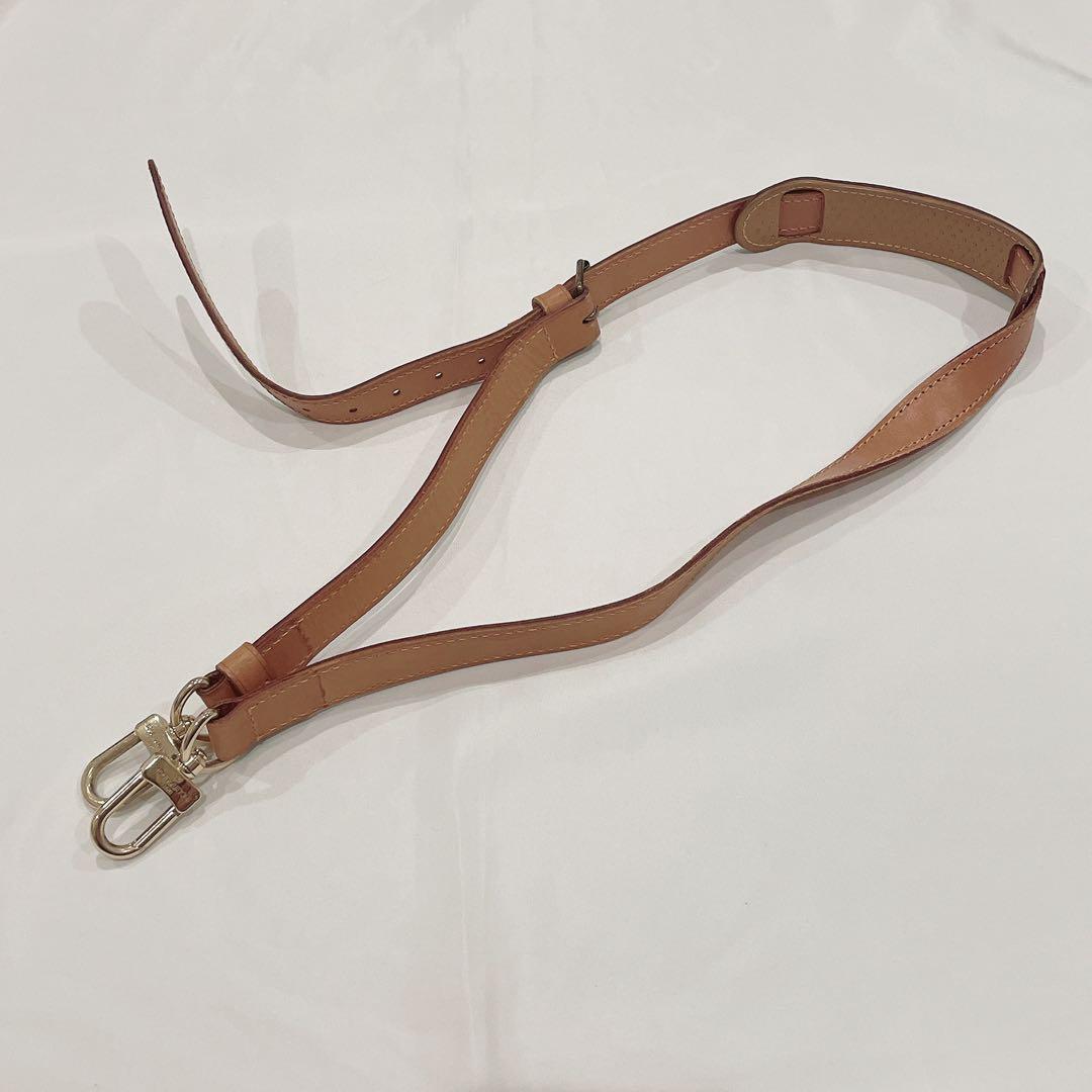 ルイヴィトン　ボストンバック　ショルダーストラップ　ヌメ革　ブラウン