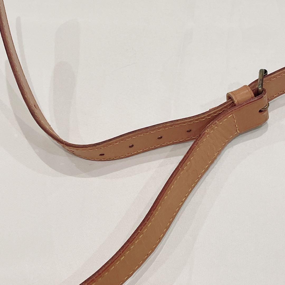 ルイヴィトン　ボストンバック　ショルダーストラップ　ヌメ革　ブラウン