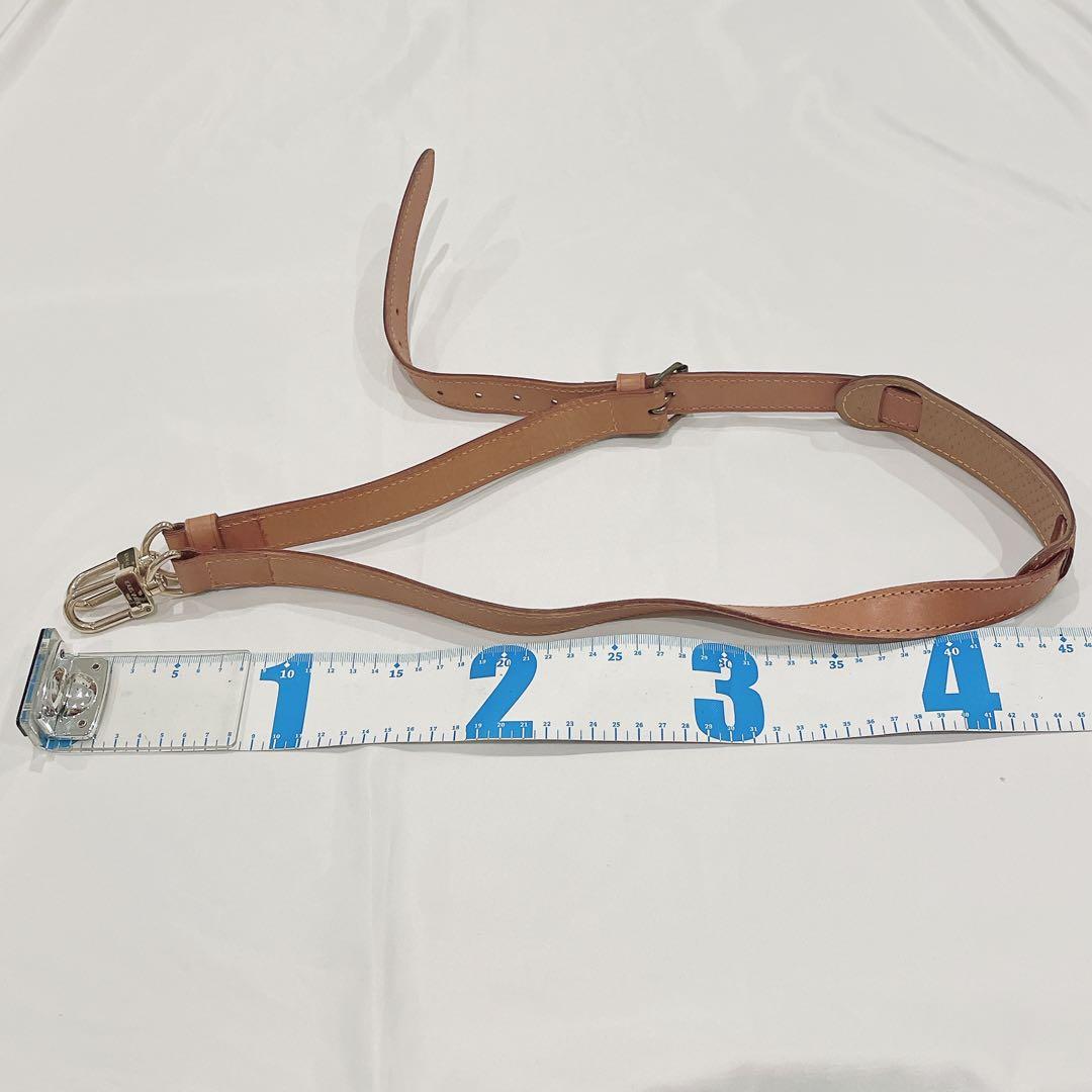 ルイヴィトン　ボストンバック　ショルダーストラップ　ヌメ革　ブラウン