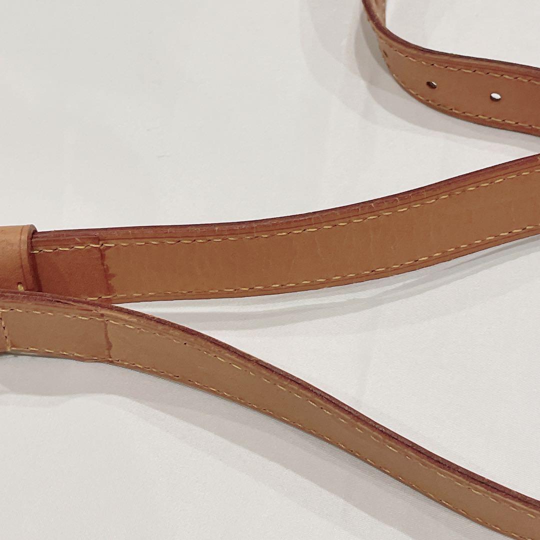 ルイヴィトン　ボストンバック　ショルダーストラップ　ヌメ革　ブラウン