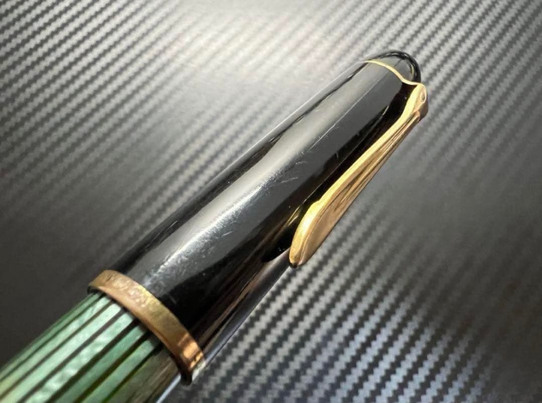 完動品 ペリカン 140 万年筆 グリーン 緑縞 OB 斜太字