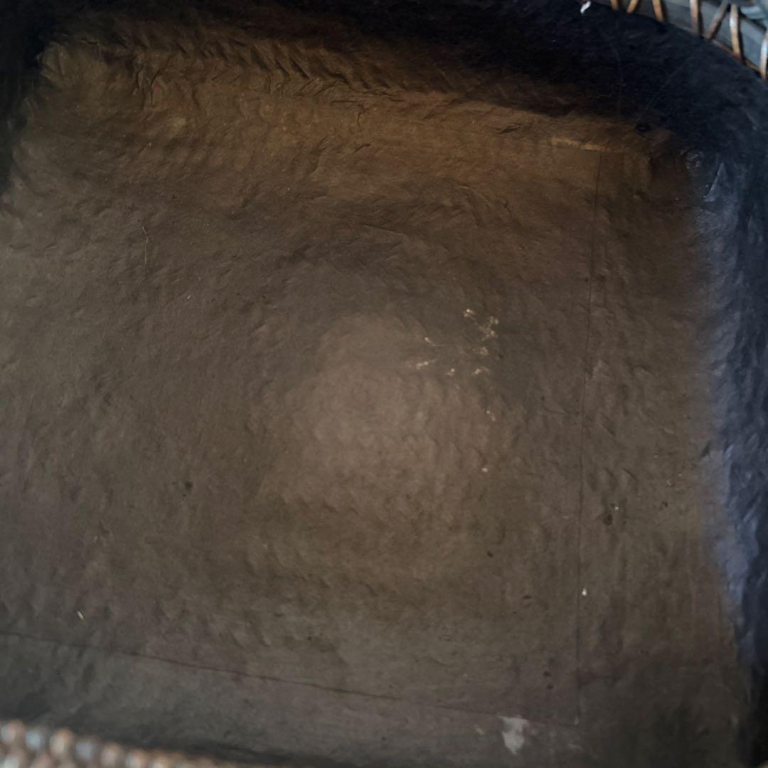 鈴木竹朋斎　篭師　唐物写　藤組四方炭斗　茶道具