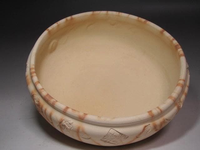 ★楽助　焼き締め灰器・焙烙　数印　堀内流　十二代　兼中斎(宗完)の花押★x600