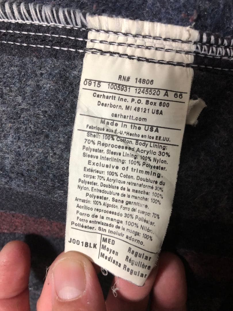 カーハート　デトロイトジャケット　USA製　Mサイズ　carHartt 黒