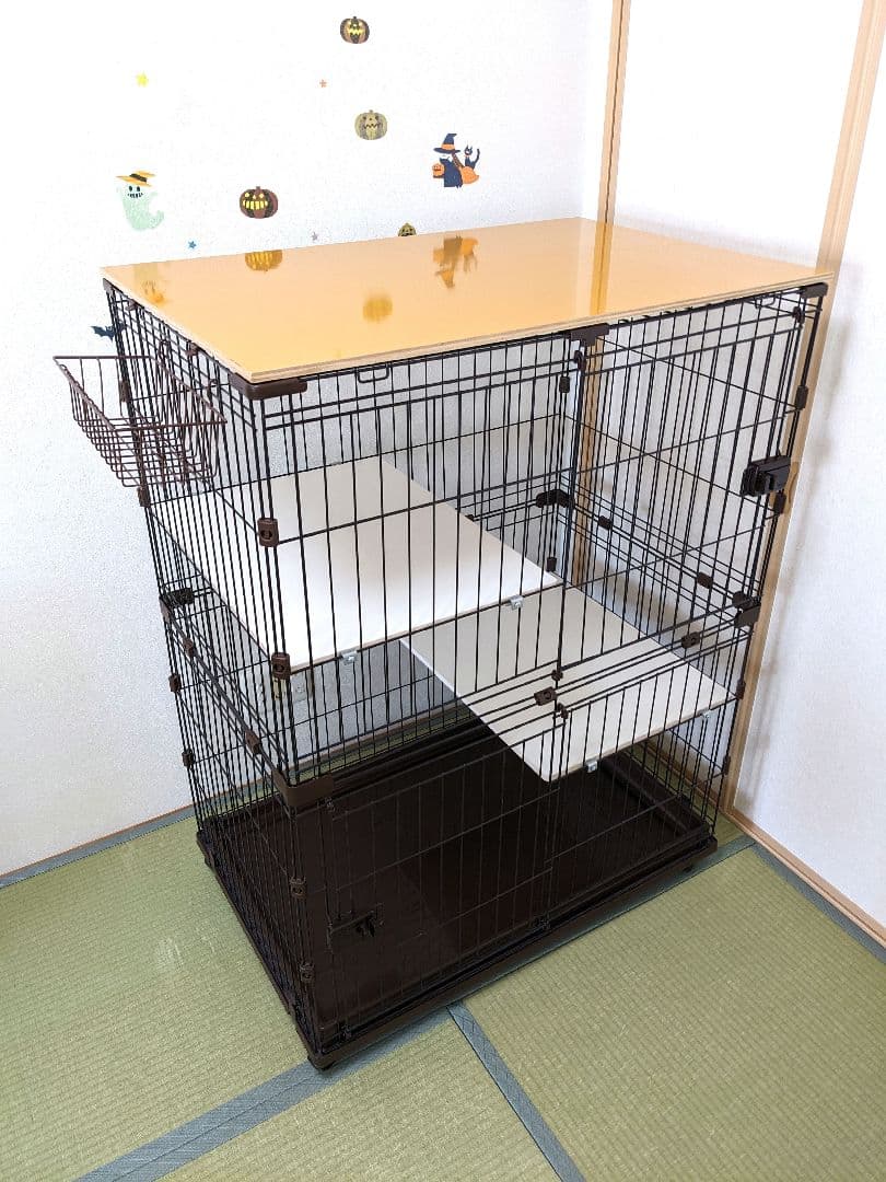 アイリスオーヤマ 猫用 コンビネーションサークル ケージ 棚付き