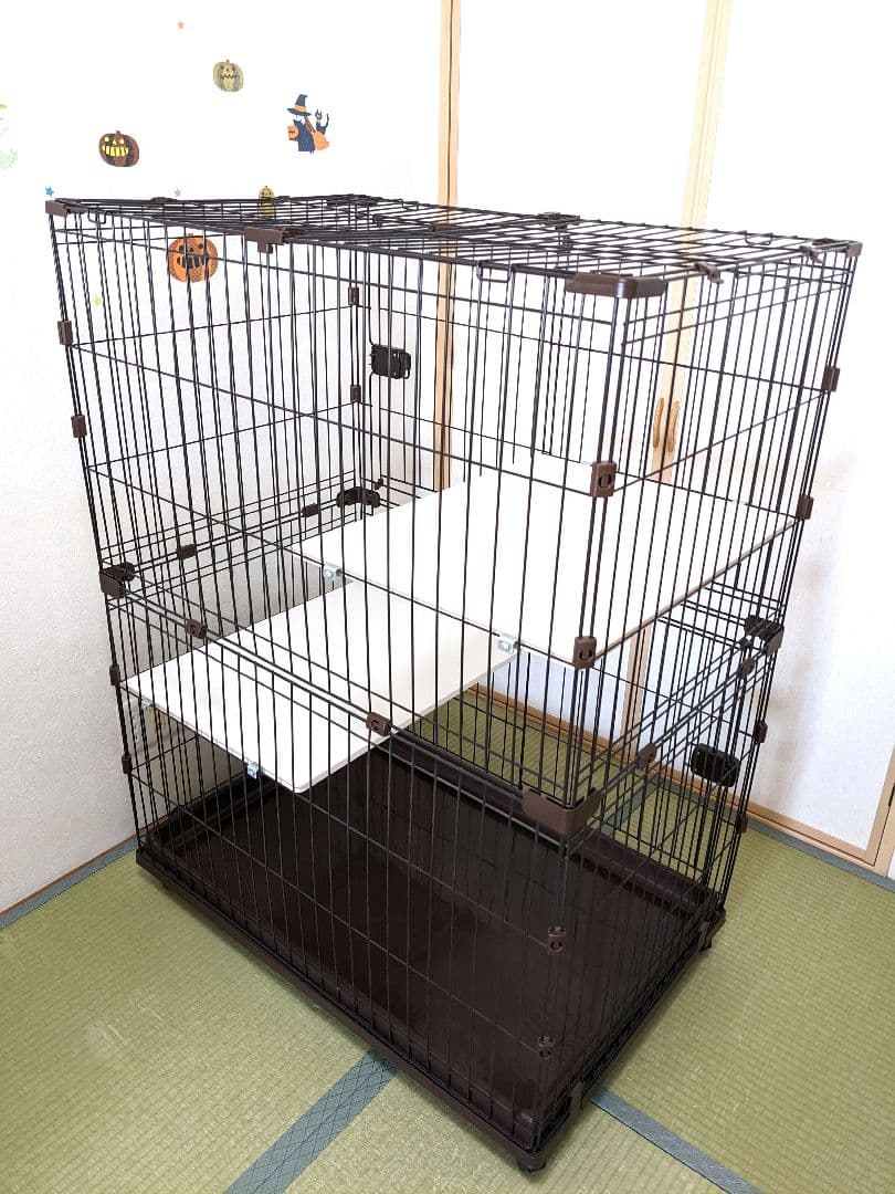アイリスオーヤマ 猫用 コンビネーションサークル ケージ 棚付き