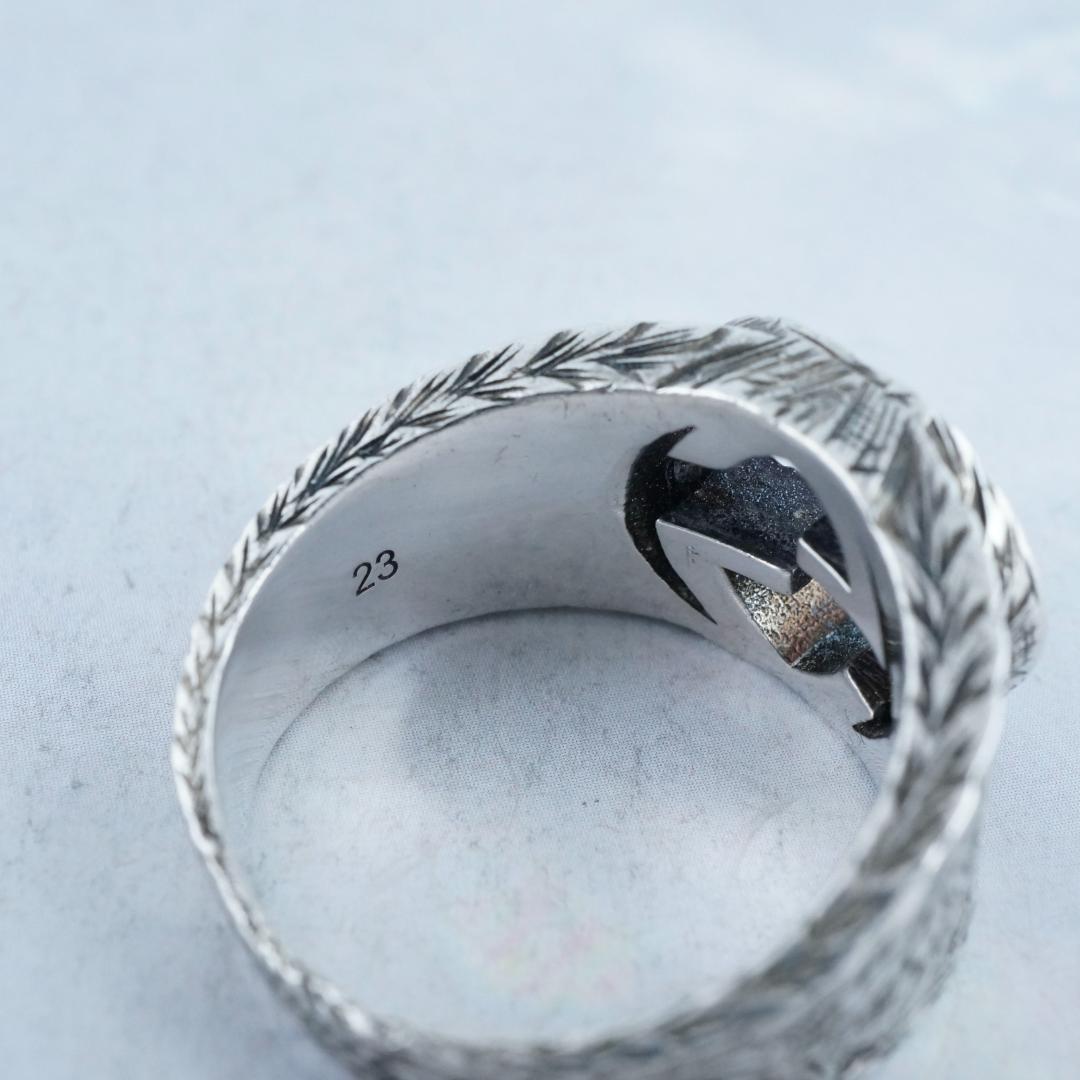 美品 グッチ インターロッキングG アラベスク　SV925 リング　23号