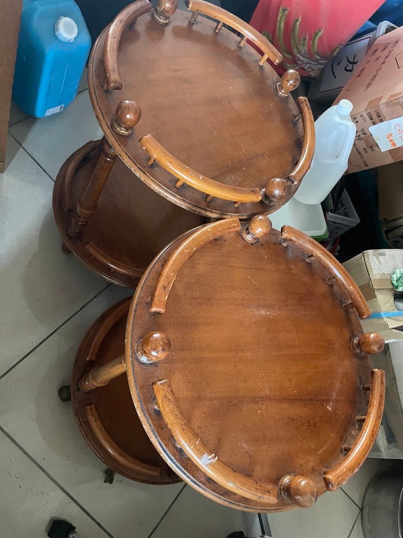 アンティーク　丸木製　ワゴン　1個