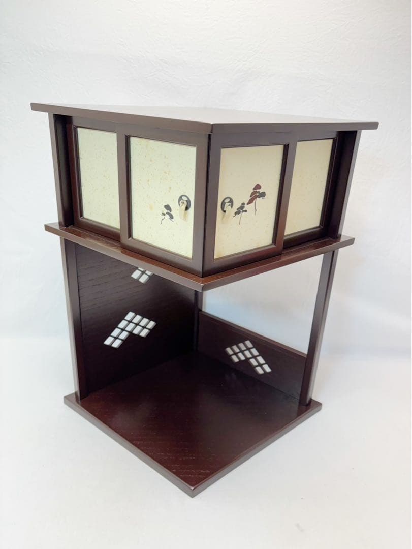 ほぼ未使用 茶道具 秀斎作 淡々斎好み 徒然棚 溜塗 組立式 元箱