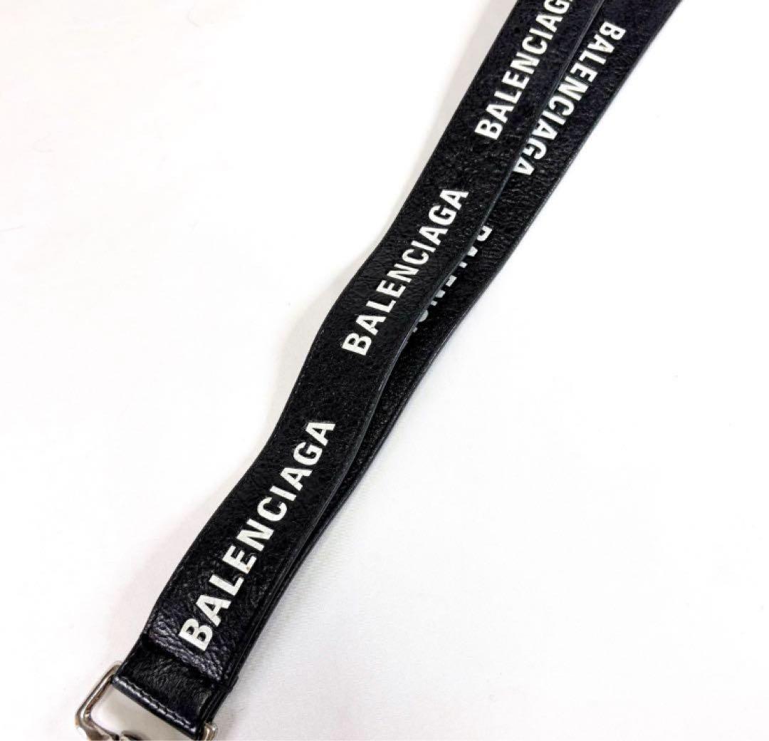 BALENCIAGA バレンシアガ ネックストラップ　ロゴ レザー　0705