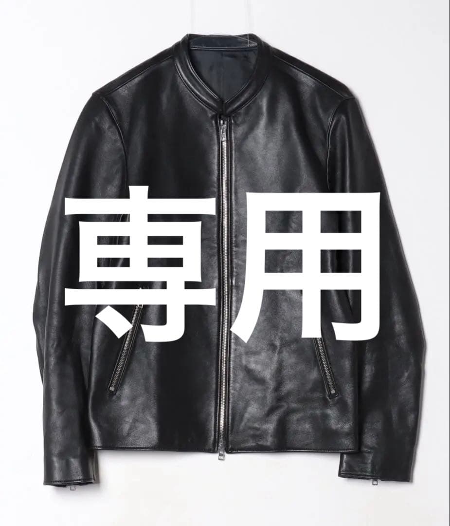 【本革】LIDNM 黒レザーシングルライダースジャケット　Lサイズ