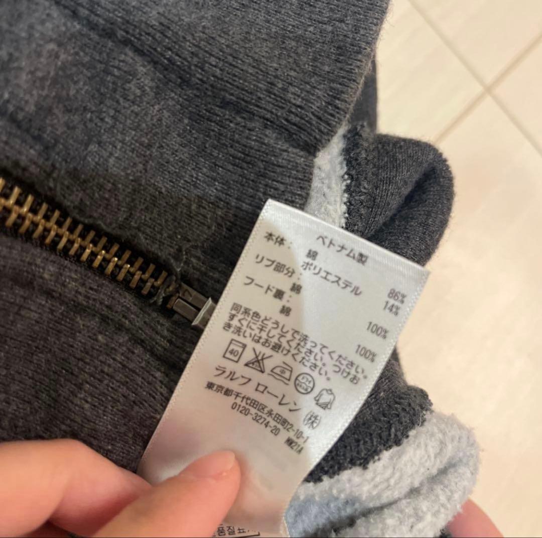 PoloRalphLaurenグレー ジップアップパーカーメンズラルフローレン