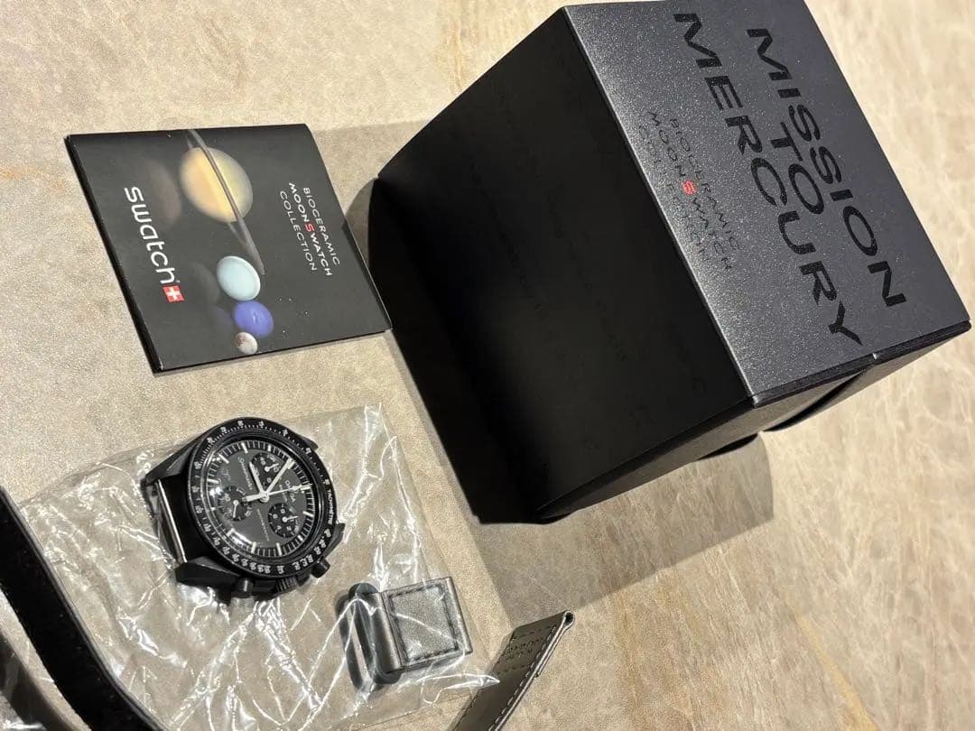 【正規店購入/美品】オメガ × スウォッチ マーキュリー（未使用純正ベルト付）