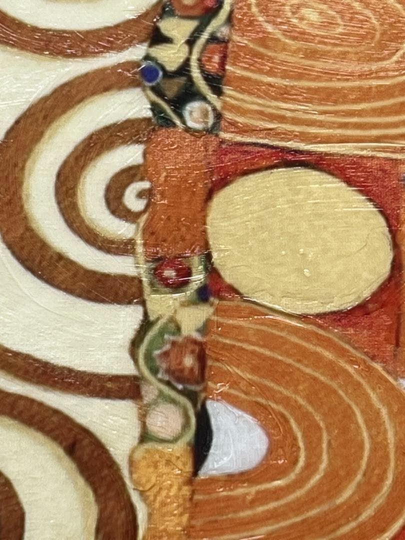 クリムト　「抱擁」　複製ポスター　額付　メディウム加工　①