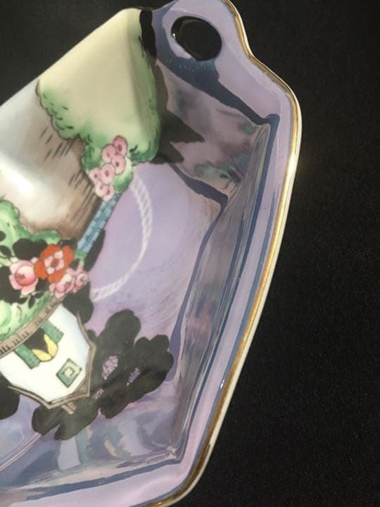 ノリタケ　ハンドル付きボウル　アールデコ　ラスター彩　さくら印