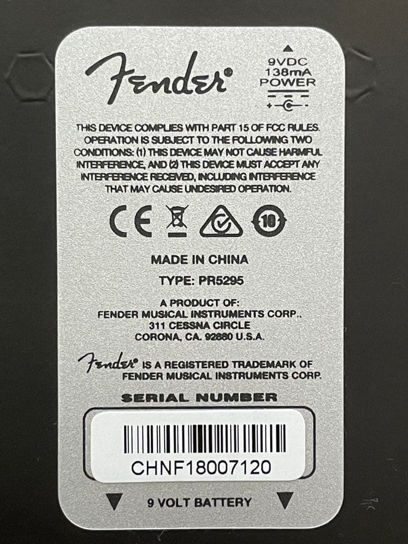 Fender MIRROR IMAGE DELAY ギターエフェクター