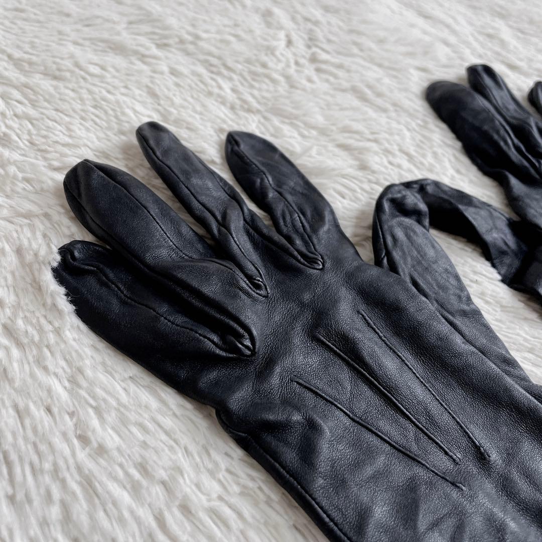 美品 DENTS デンツ 柔らかいレザー 本革 グローブ 手袋 ブラック 黒