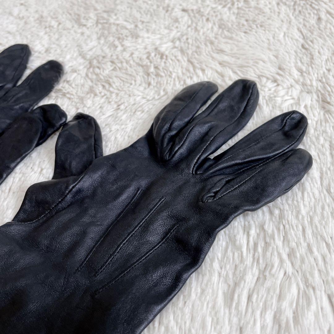 美品 DENTS デンツ 柔らかいレザー 本革 グローブ 手袋 ブラック 黒