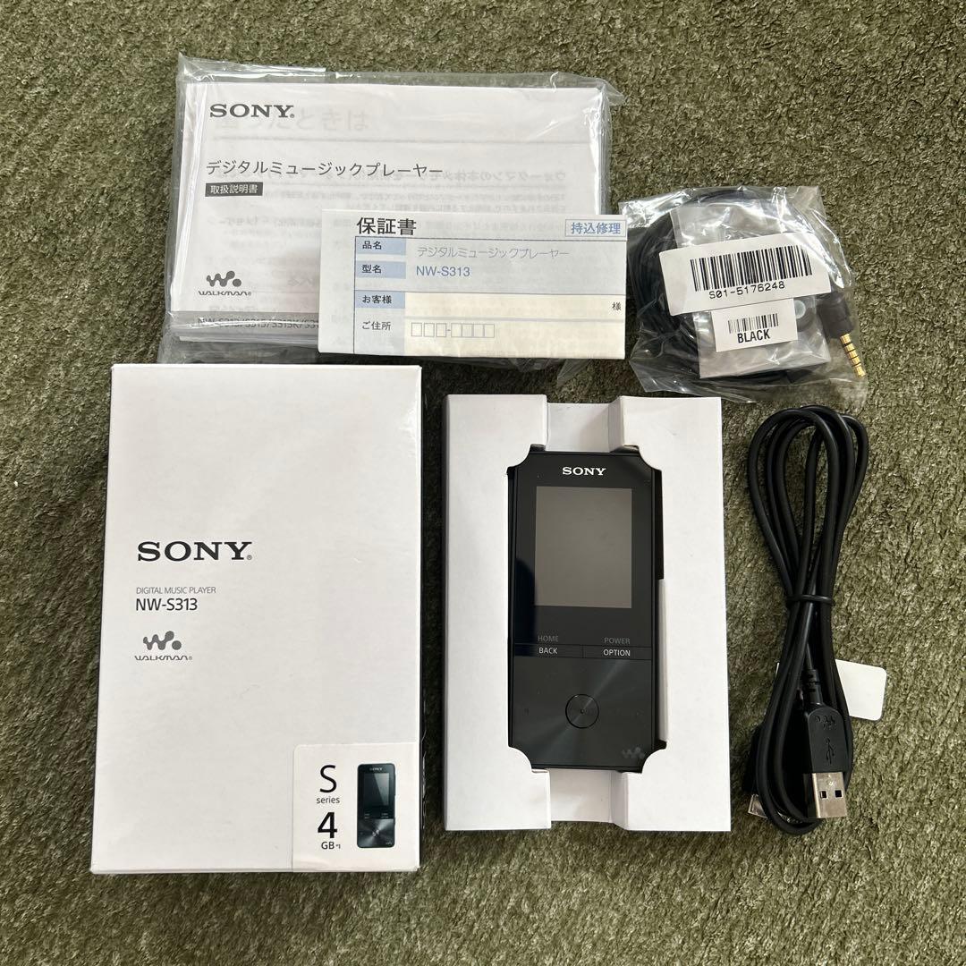 SONY NW-S313 デジタルオーディオプレーヤー 4GB ブラック