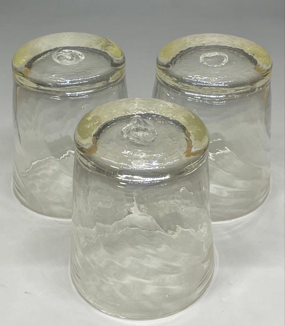 倉敷ガラス　小谷真三　吹きガラス　グラス3客　E102