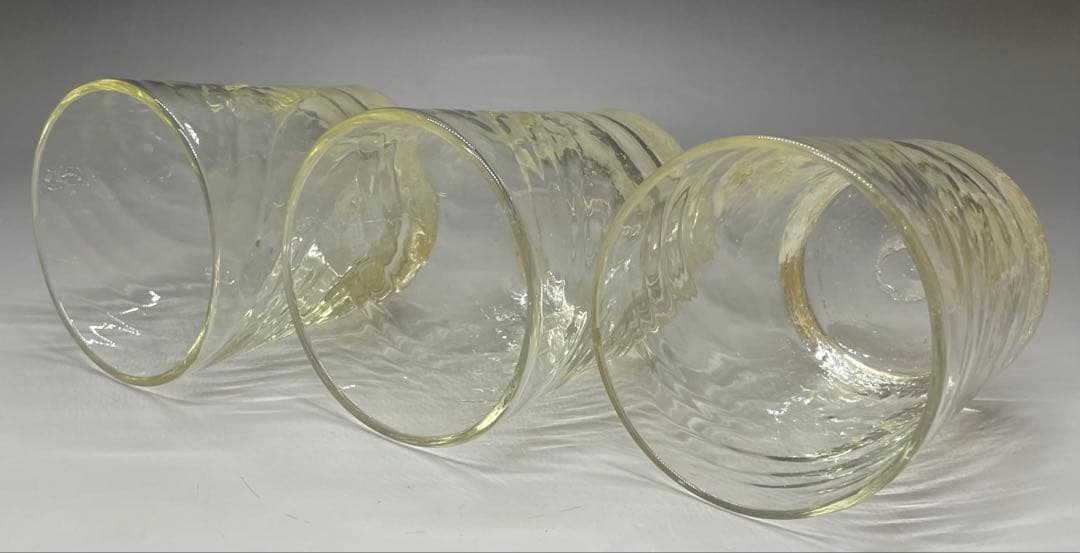 倉敷ガラス　小谷真三　吹きガラス　グラス3客　E102