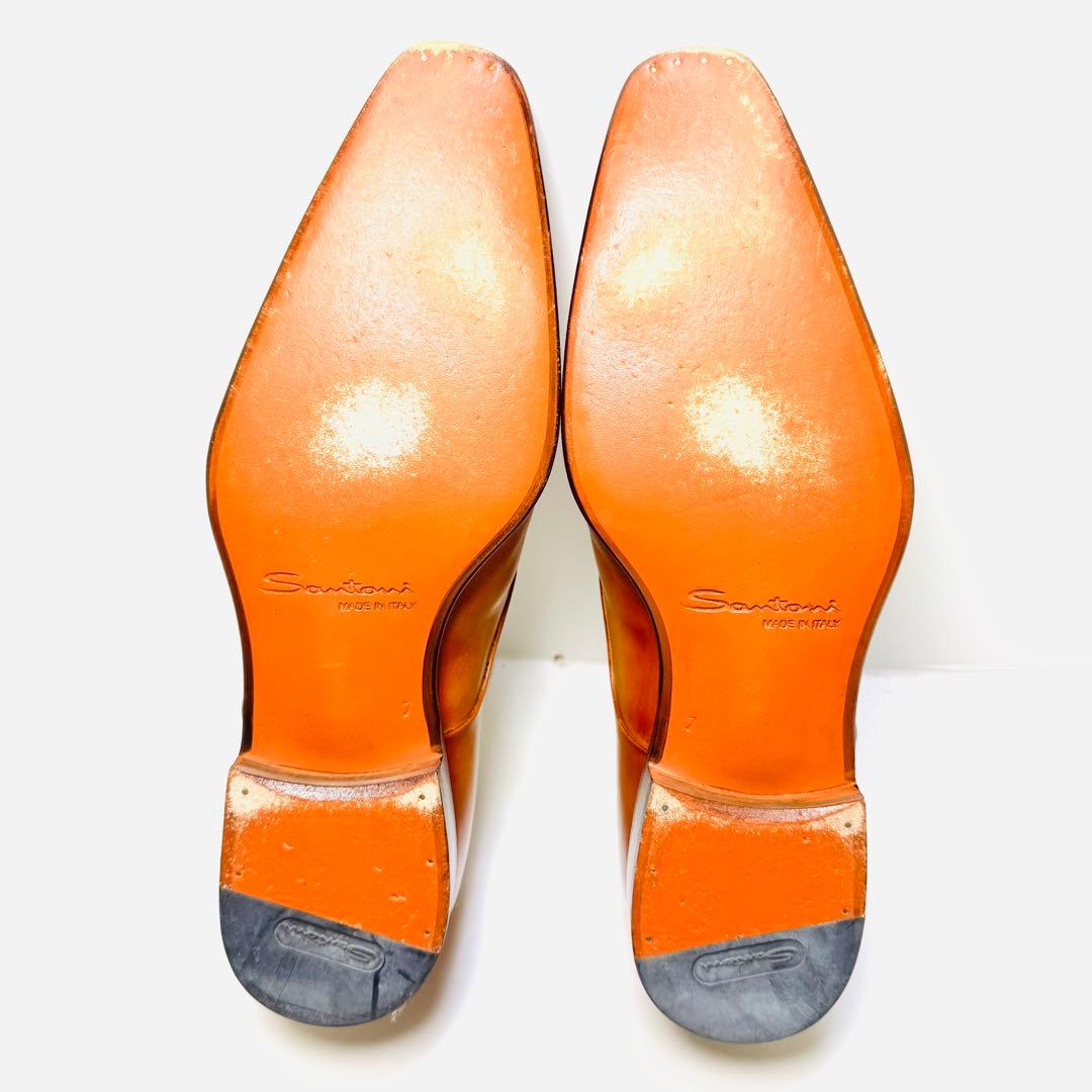 美品　Santoni サントーニ　ダブルモンクストラップ 箱 袋付き レザー